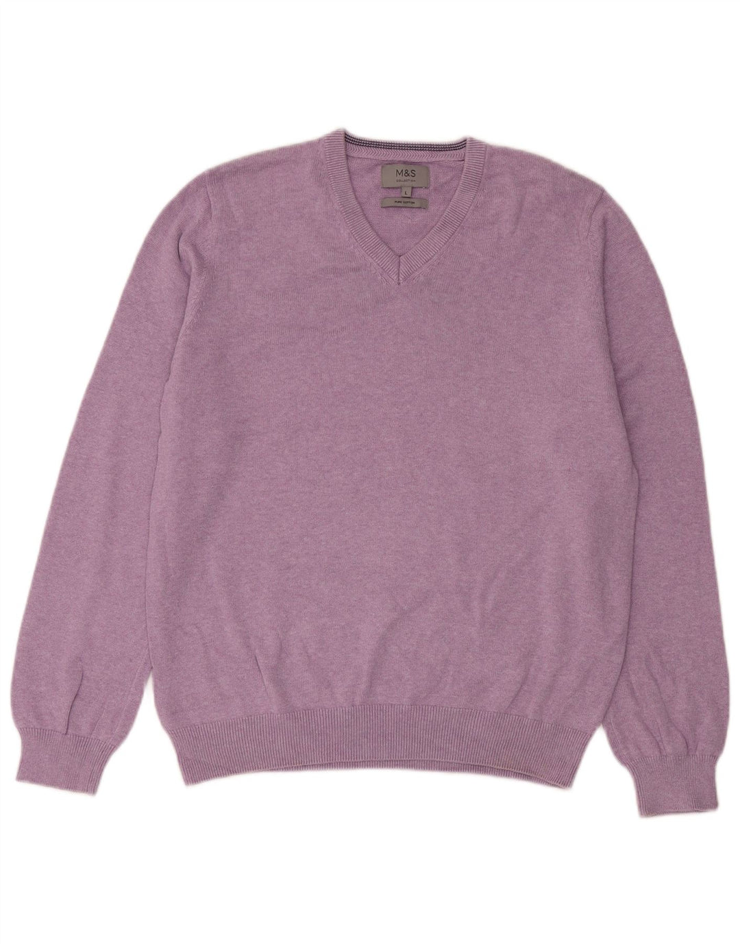 Maglione da uomo con scollo a V Marks & Spencer grande cotone viola