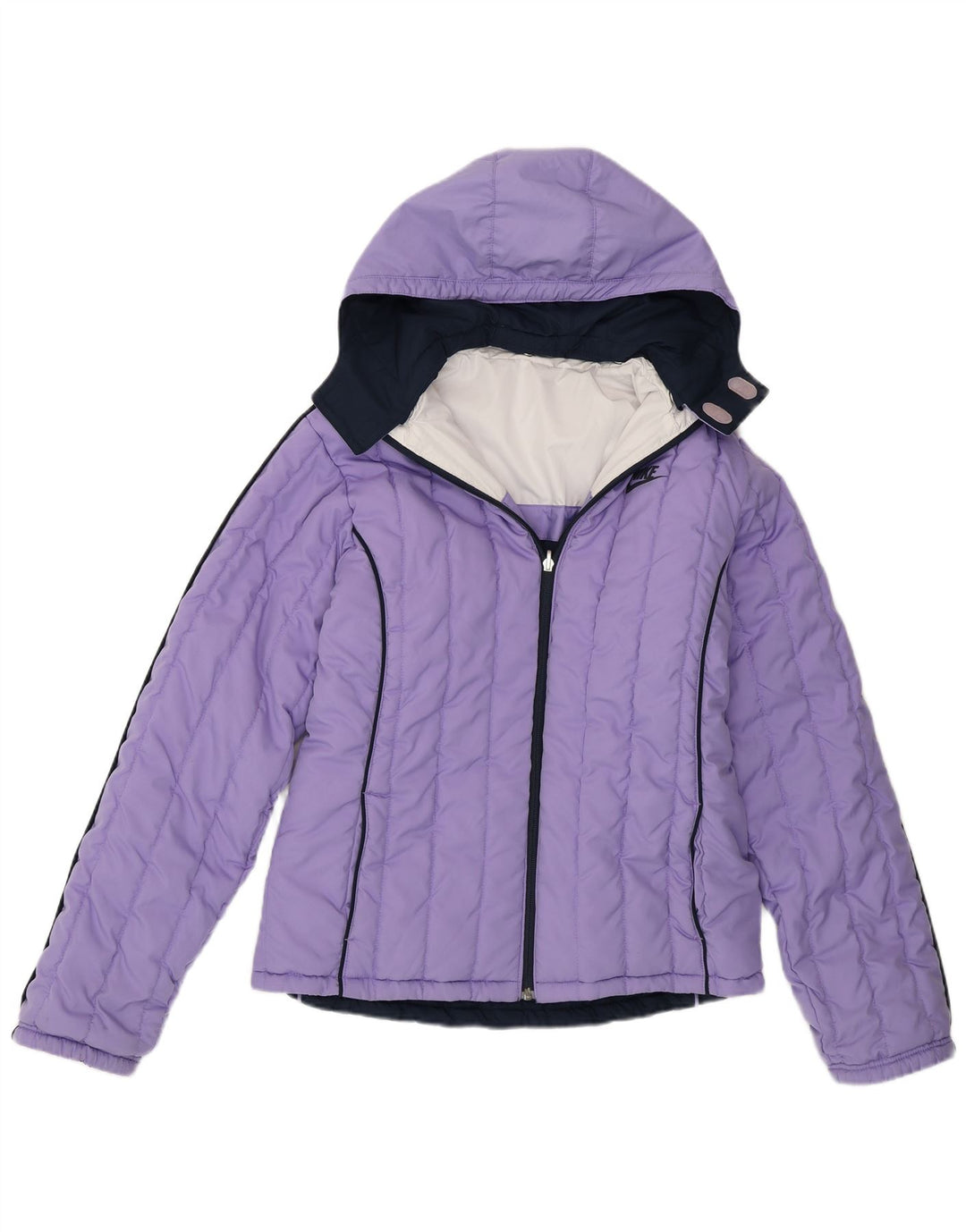 Giacca imbottita con cappuccio Nike per ragazze 13-14 anni XL poliestere color block viola