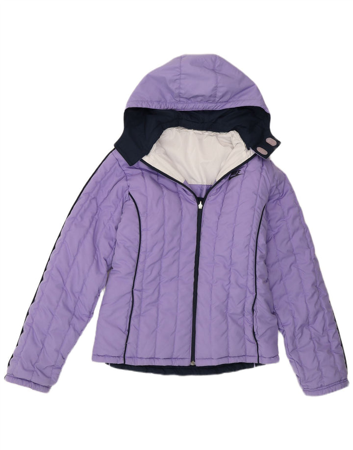Giacca imbottita con cappuccio Nike per ragazze 13-14 anni XL poliestere color block viola