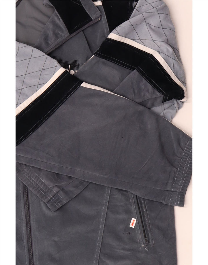 DIADORA Giacca da tuta da uomo in velluto grafico UK 46 XL Grigio Colourblock