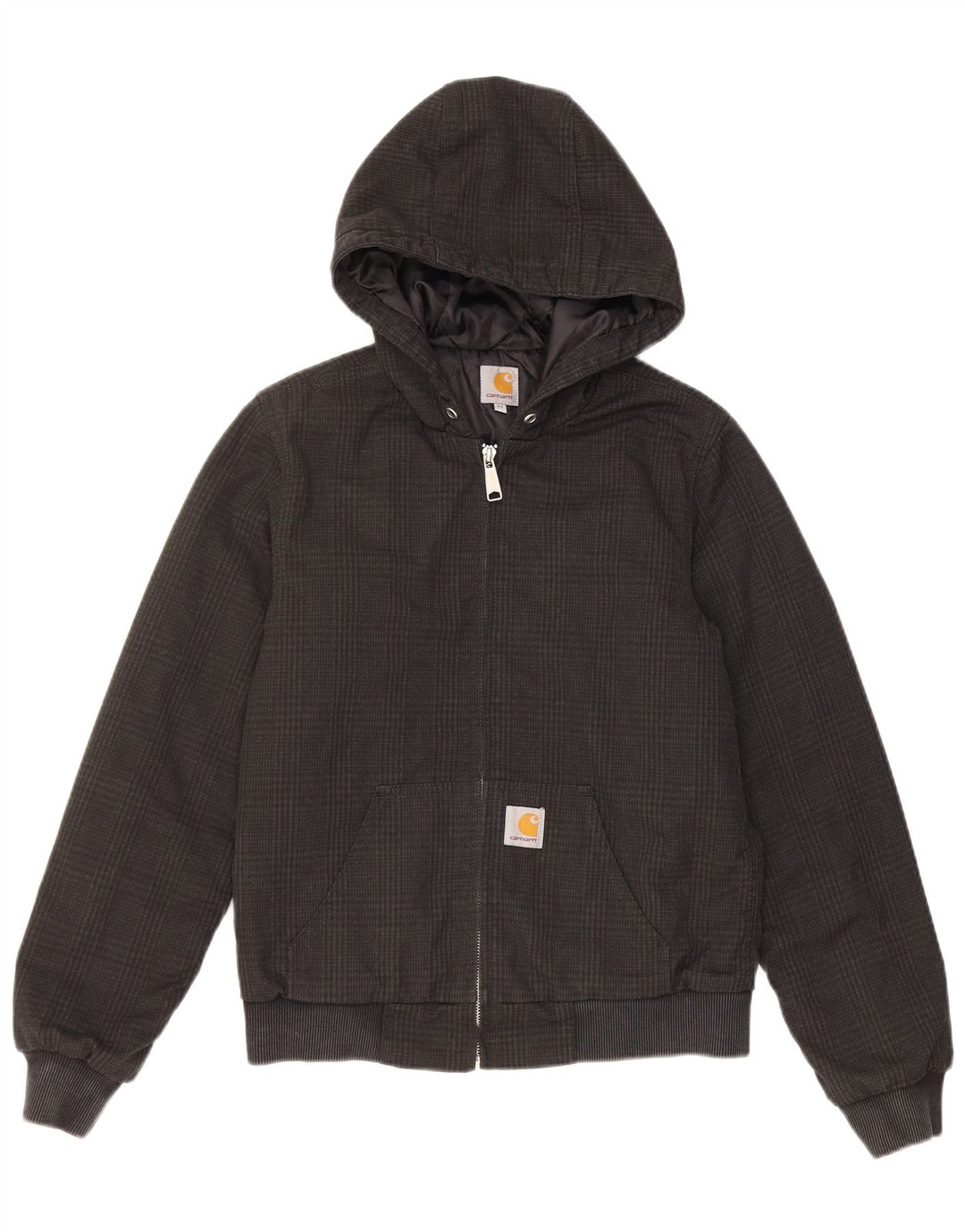 Giubbotto bomber con cappuccio da donna Carhartt UK 6 XS poliestere nero a quadri