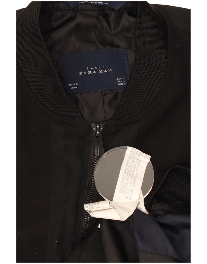 Giubbotto bomber da uomo Zara UK 40 grande poliestere nero