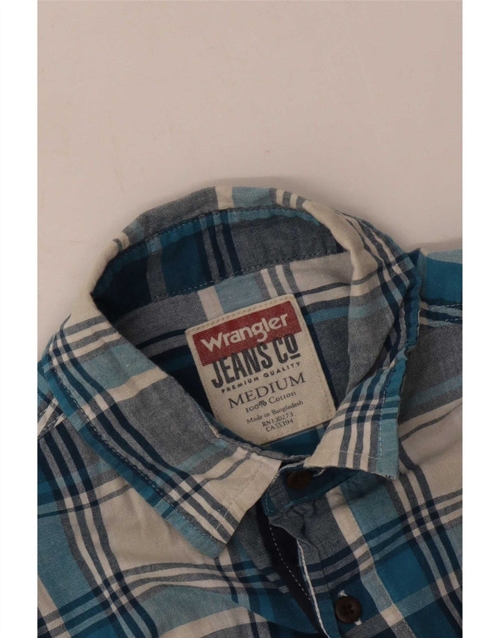 Camicia da uomo Wrangler a quadri blu medio