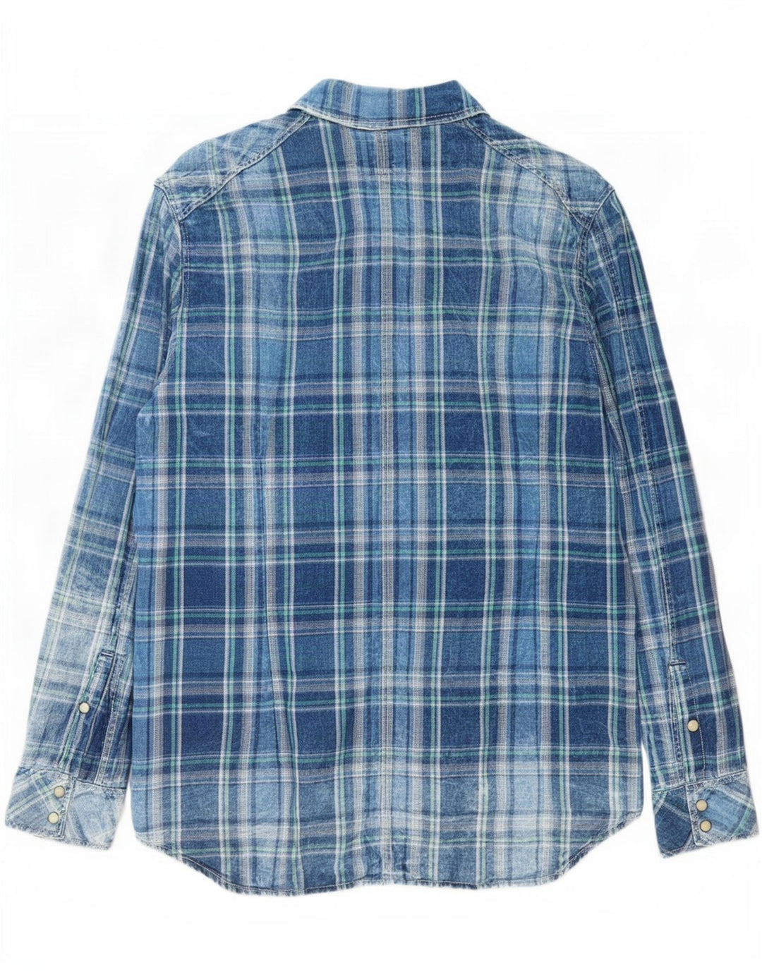 Camicia da uomo in flanella G-Star, cotone a quadri grandi blu