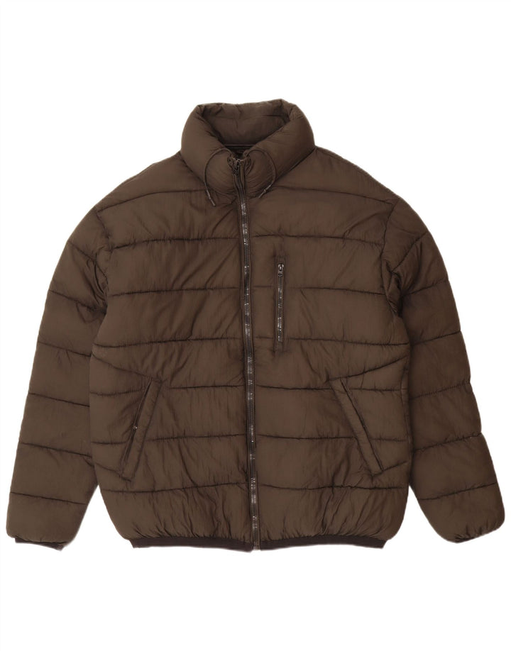 PIAZZA ITALIA Giacca imbottita da uomo UK 42 XL Nylon grigio