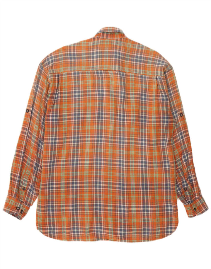 Camicia in flanella da uomo Camel Active a quadri arancione medio