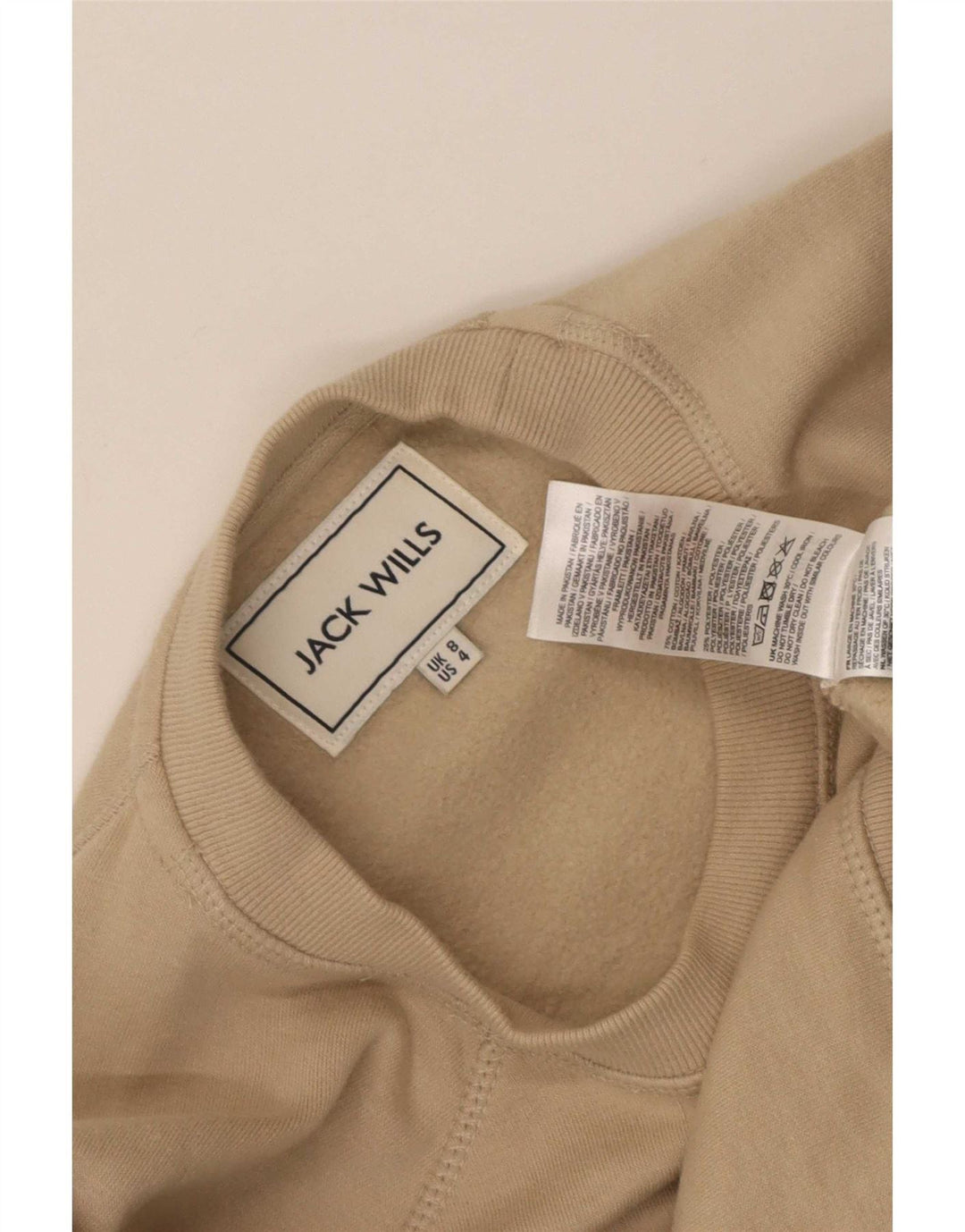 Felpa oversize da donna Jack Wills UK 8 Small Cotone beige