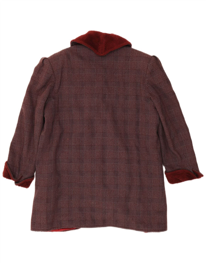 Cappotto da donna Cerruti 1881 UK 14 Check bordeaux medio