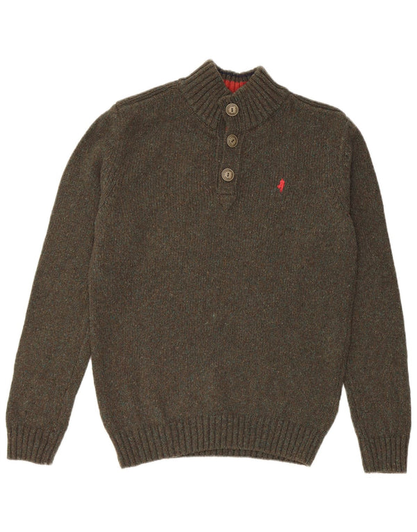 Marlboro Classics Maglione da uomo con collo a bottoni, grande lana grigia