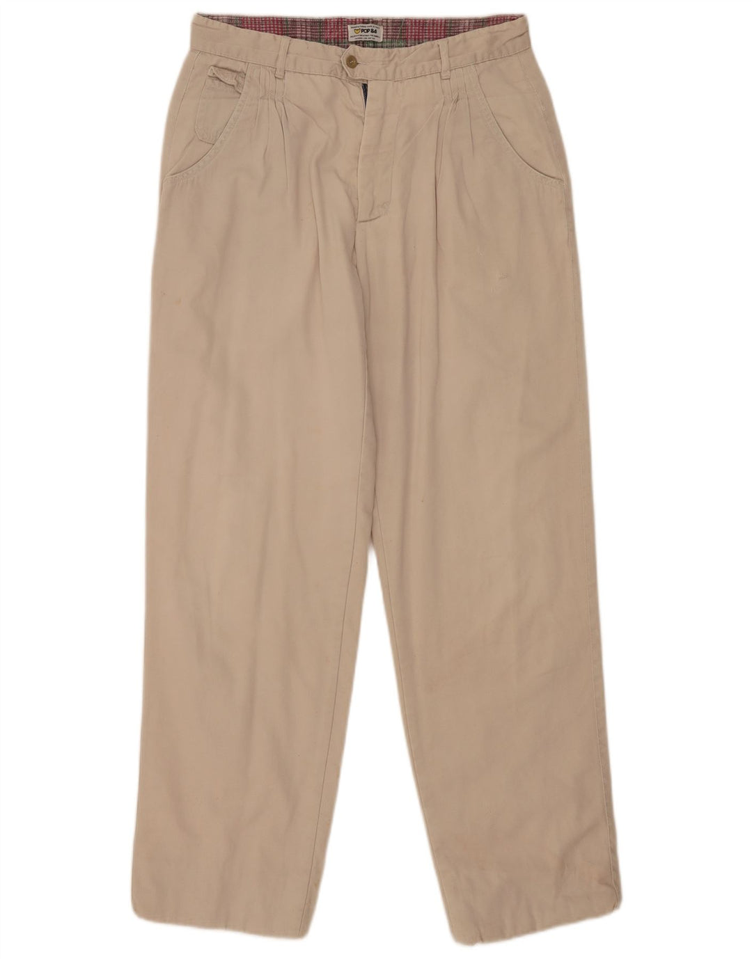 POP 84 Mens Pegged Chino Trousers W30 L32 Beige