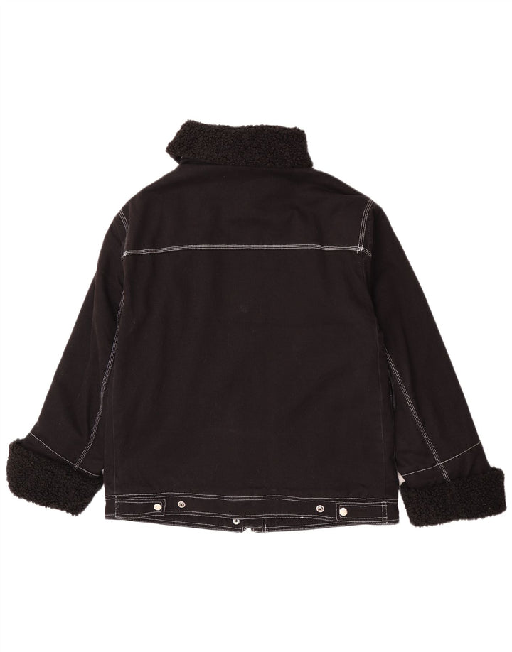 Giacca Sherpa oversize da donna Topshop UK 8 piccola in cotone nero