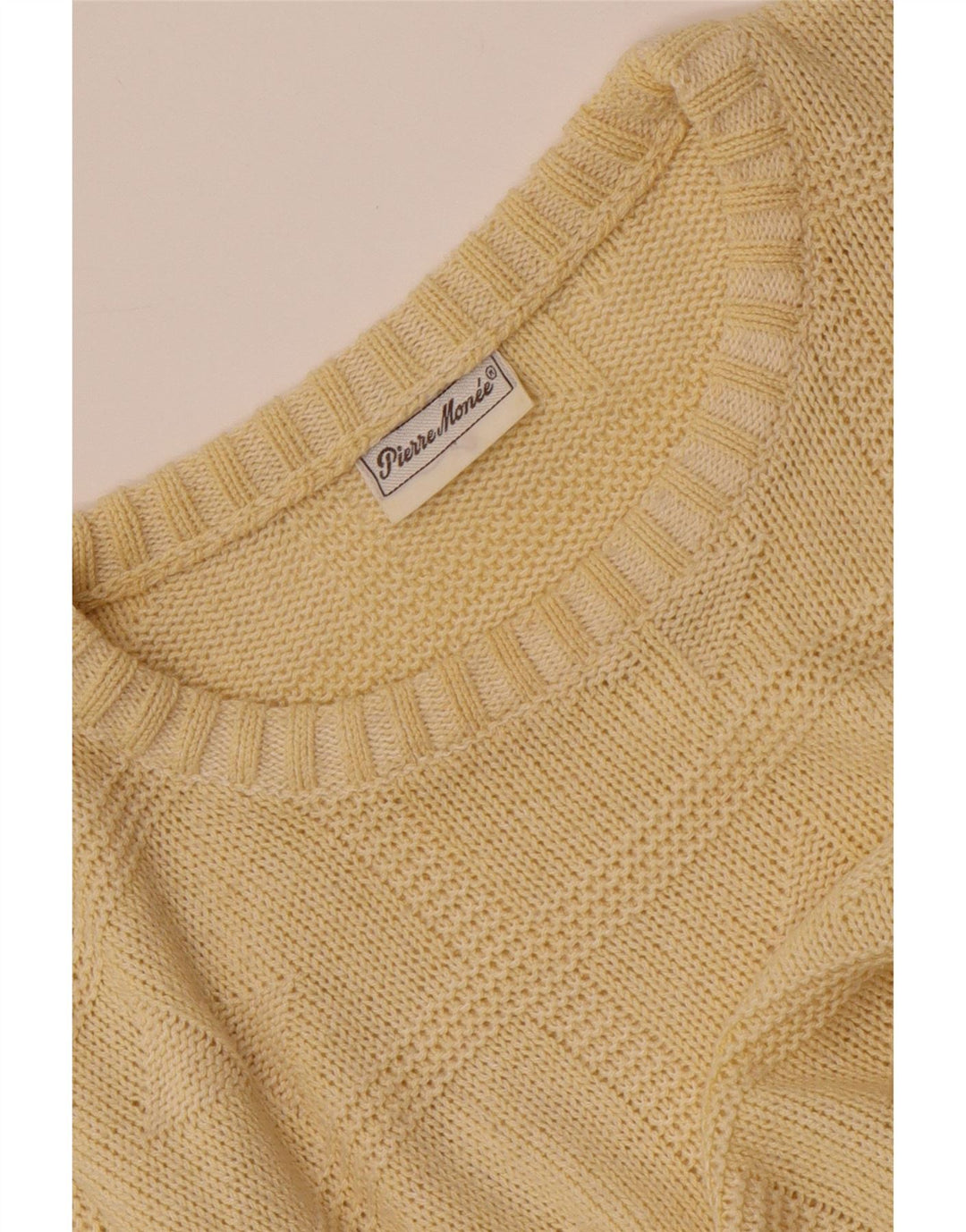 Maglione maglione girocollo da uomo VINTAGE giallo medio