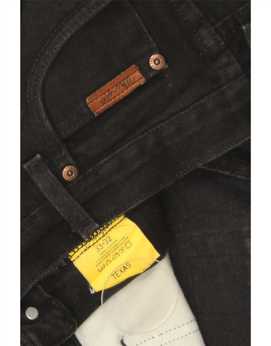 Jeans dritti Texas Wrangler da donna W33 L32 cotone nero