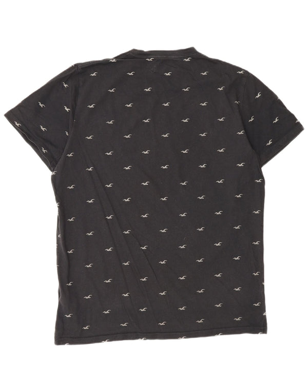 T-shirt grafica da uomo Hollister Top Large in cotone nero