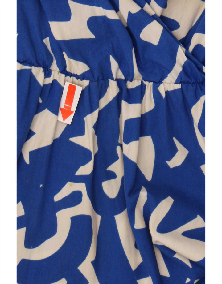 Zara Abito da donna a strati con volant con motivo astratto UK 14 Large Blu
