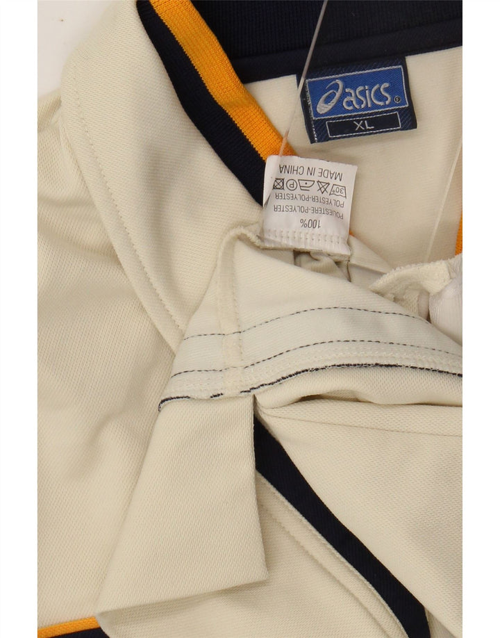 ASICS Mens Tracksuit Top Jacket XL White Colourblock Polyester