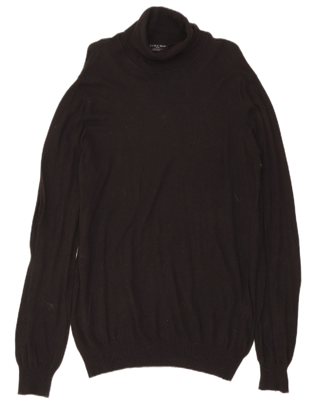 Maglione Zara da uomo a collo alto XL in viscosa nera