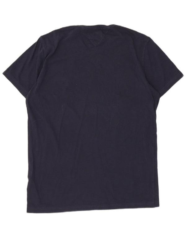 T-shirt grafica da uomo Tommy Hilfiger Top XL in cotone blu navy