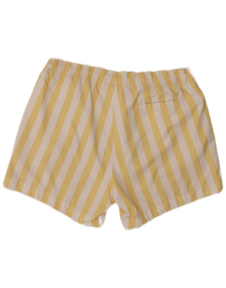 Pantaloncini da bagno da uomo Hugo Boss grandi a righe gialle