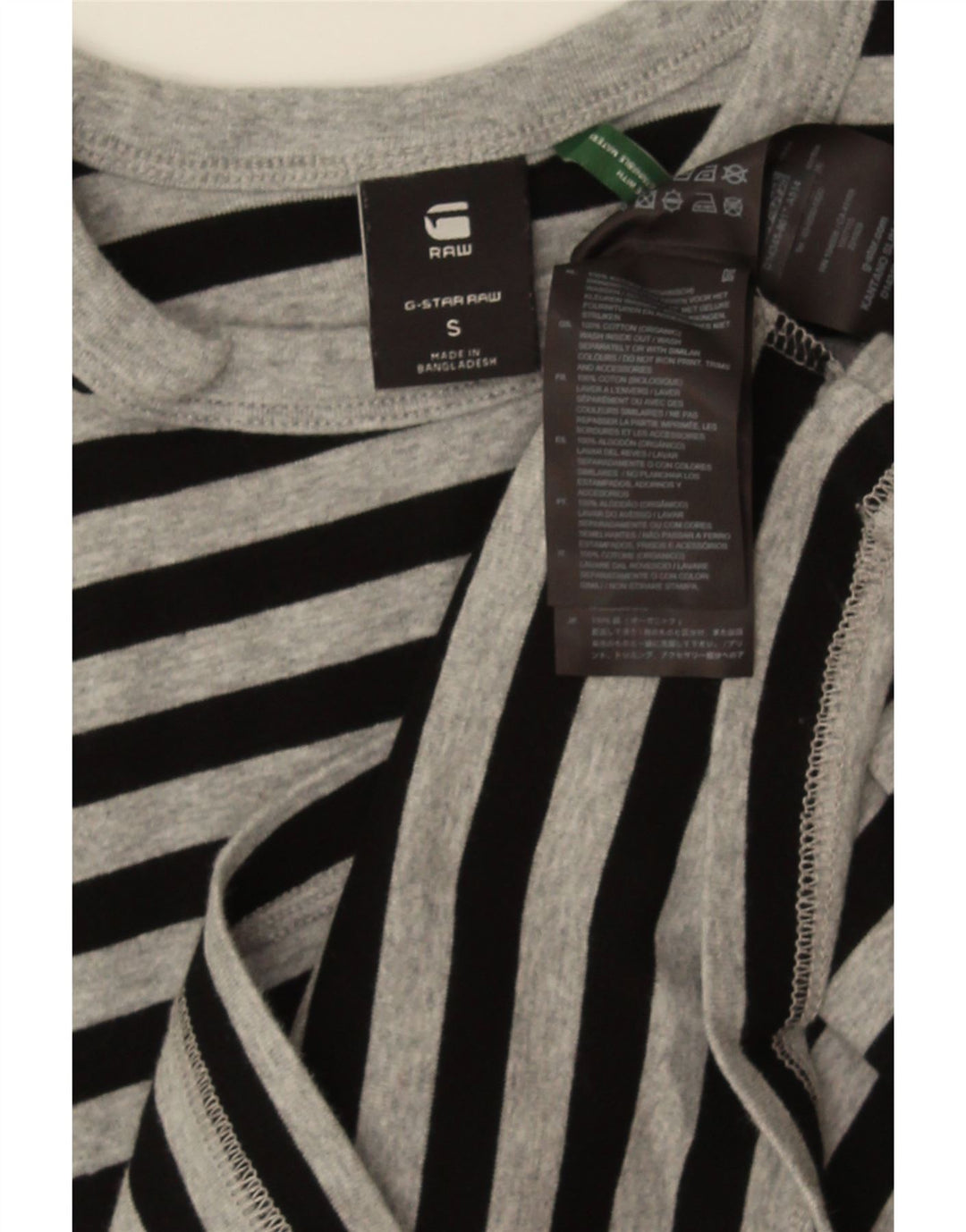 T-shirt da uomo G-STAR Top piccola in cotone a righe nere