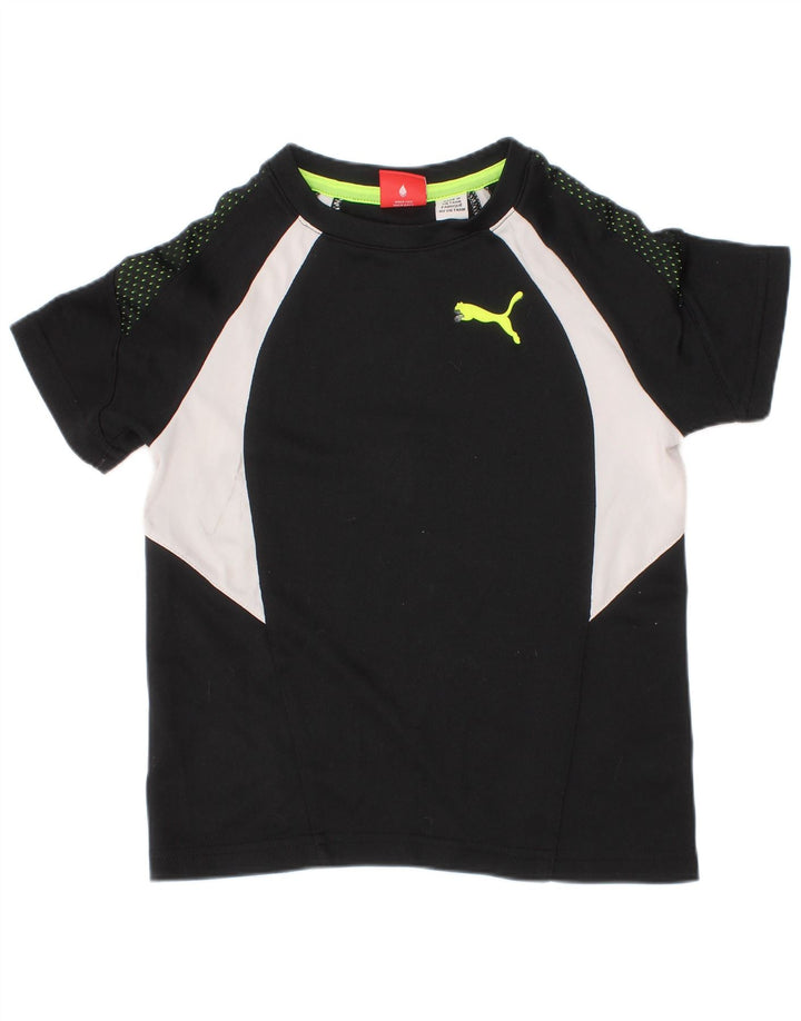 Maglietta Puma da bambino 4-5 anni in poliestere color block nero