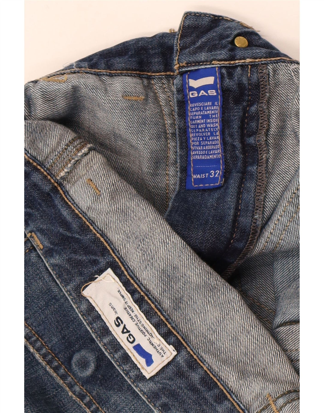 Jeans bootcut da uomo invecchiati GAS W32 L34 Blu