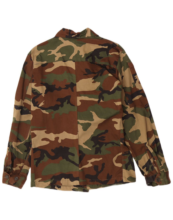 Giacca militare vintage da uomo EU 50 Large Khaki Camouflage Cotton Army