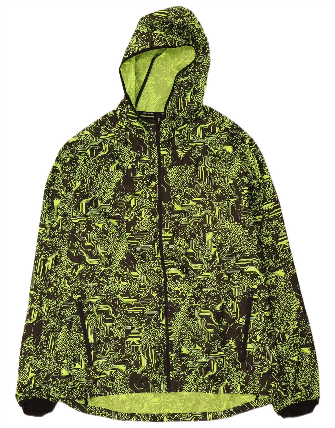 Giacca antipioggia da corsa da uomo Nike UK 42 XL verde geometrico in poliestere