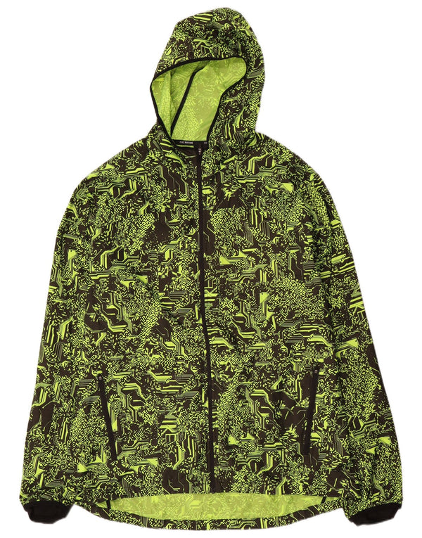 Giacca antipioggia da corsa da uomo Nike UK 42 XL verde geometrico in poliestere