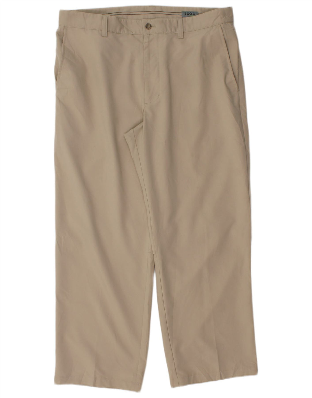 Pantaloni chino dritti da uomo Izod W36 L28 poliestere beige
