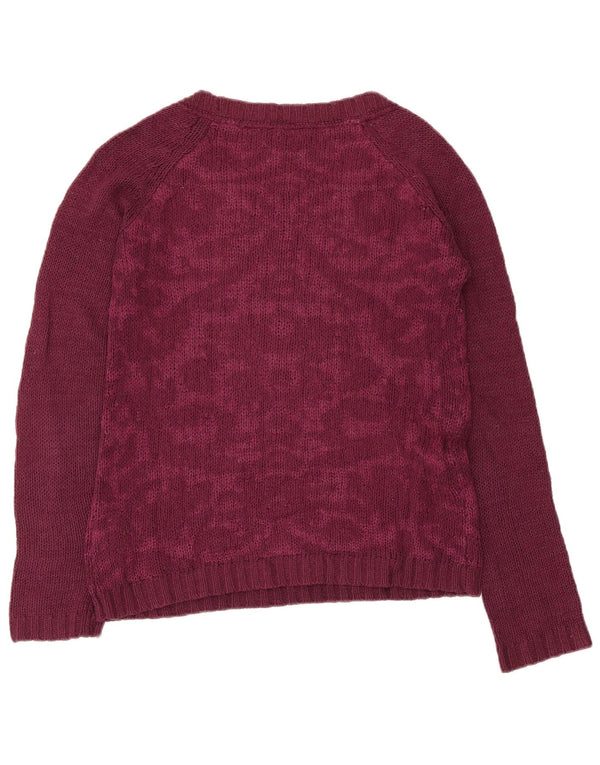 Maglione maglione con scollo a barca da donna Fat Face UK 8 Piccolo Paisley bordeaux