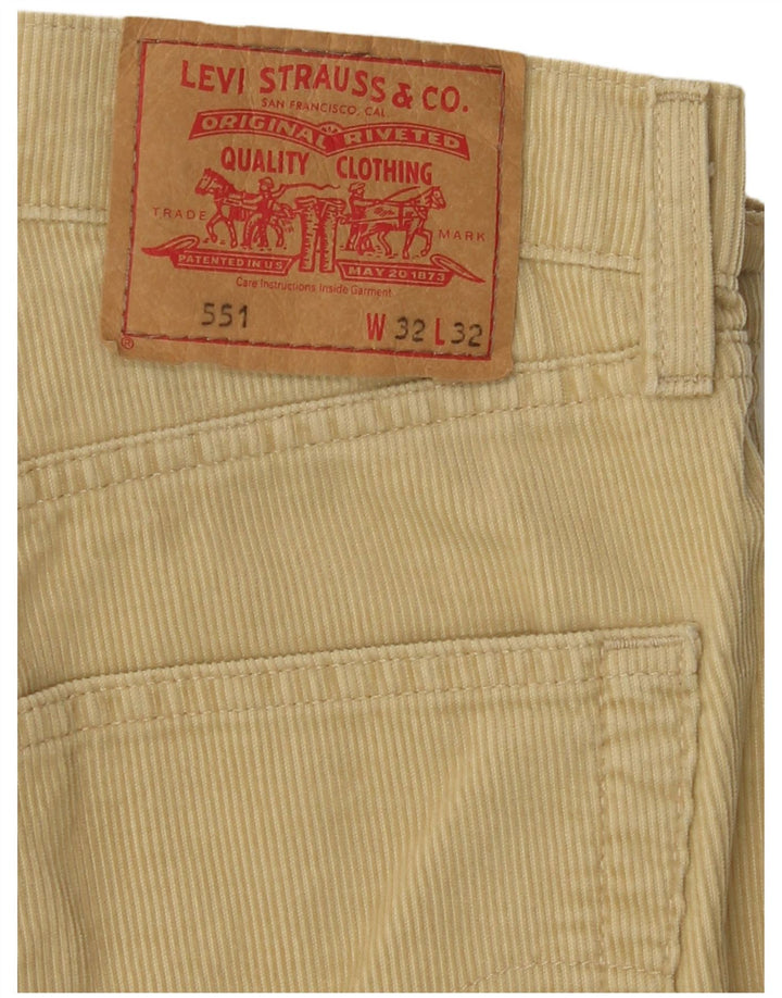 LEVI'S Pantaloni da uomo 551 in velluto a coste larghi W32 L32 in cotone beige