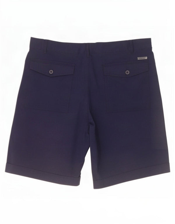 Pantaloncini chino vintage da uomo IT 50 Large W34 in cotone blu navy