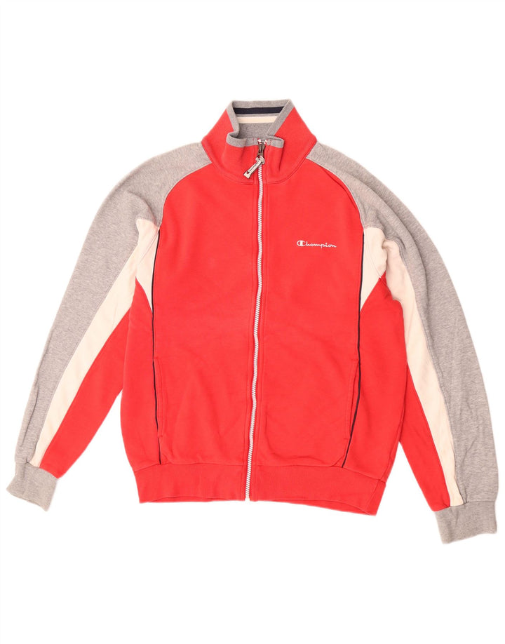Giacca da tuta da uomo Champion in cotone color block rosso medio