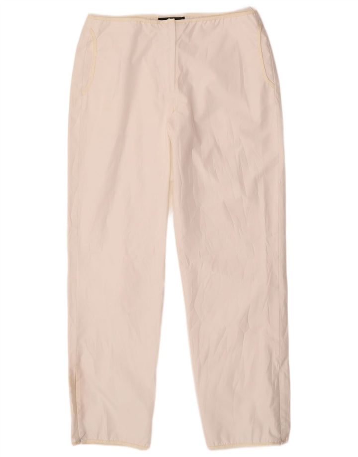 Pantaloni casual dritti da donna Dkny medi W30 L28 poliestere bianco