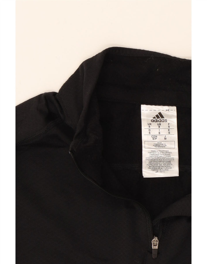 ADIDAS Mens Aeroready Zip Neck Pullover Tracksuit Top UK 10 Small Black Vintage Adidas and Second-Hand Adidas from Messina Hembry 