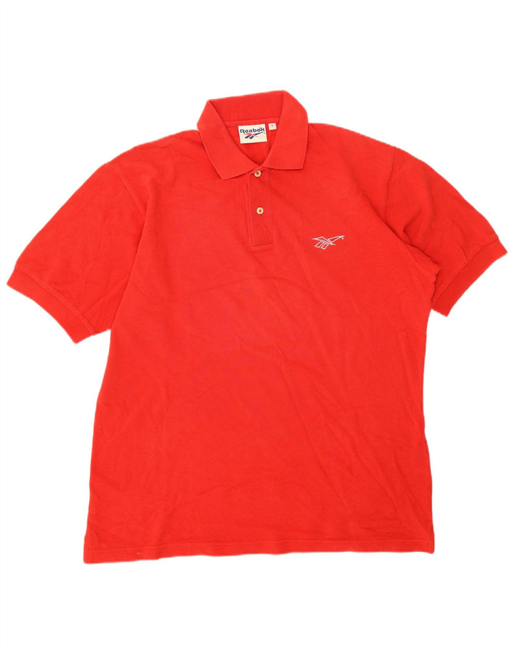 Polo Reebok da uomo in cotone rosso medio