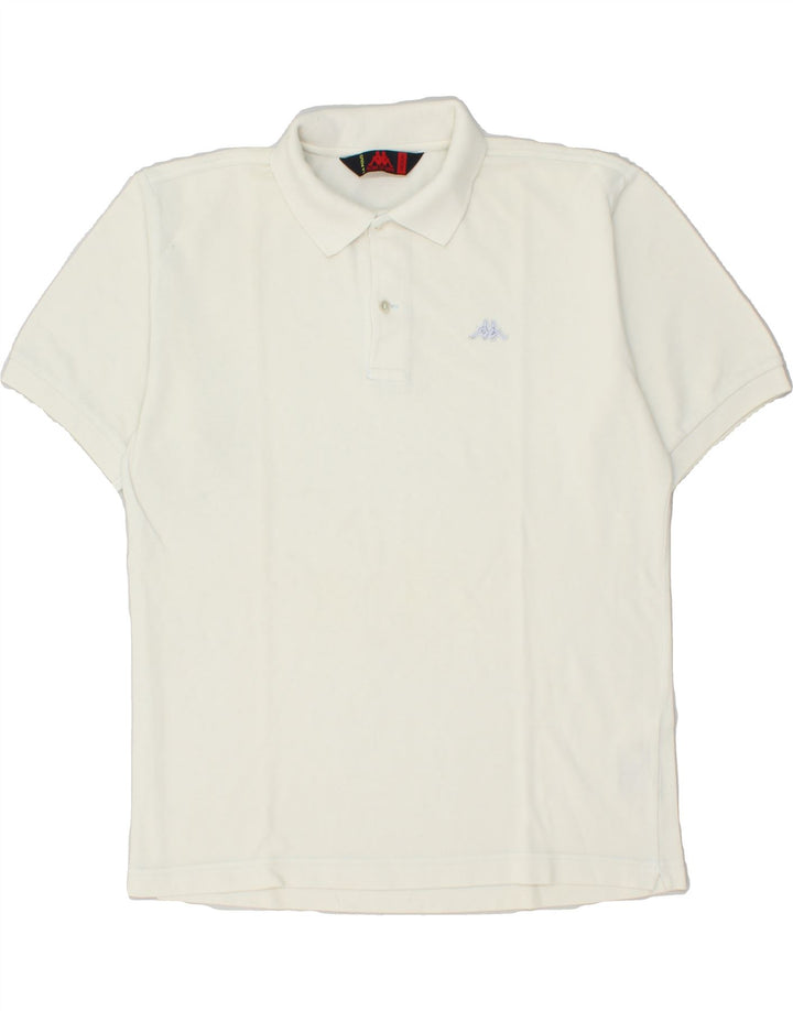 KAPPA Mens Polo Shirt Medium White Cotton Vintage Kappa and Second-Hand Kappa from Messina Hembry 