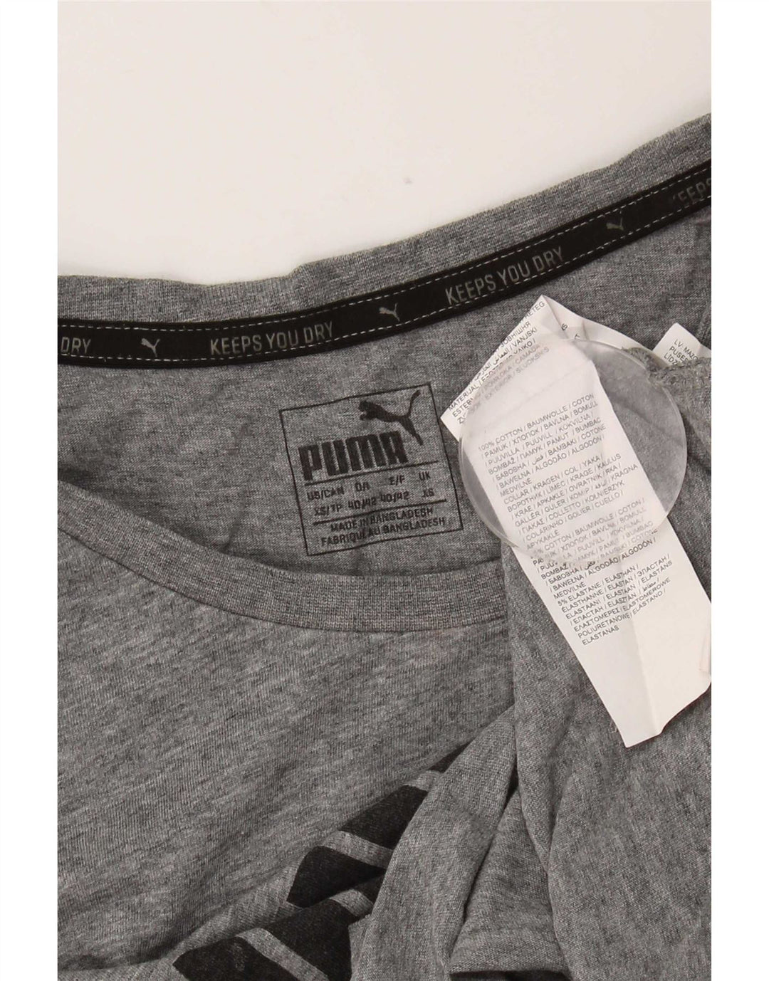 T-shirt grafica da uomo Puma Top XS in cotone grigio