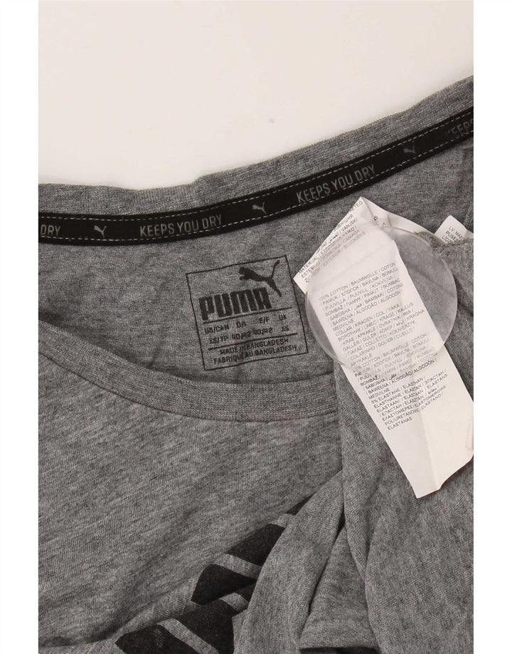 T-shirt grafica da uomo Puma Top XS in cotone grigio