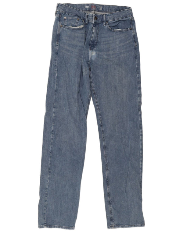 Jeans dritti da uomo Marks & Spencer W32 L33 cotone blu
