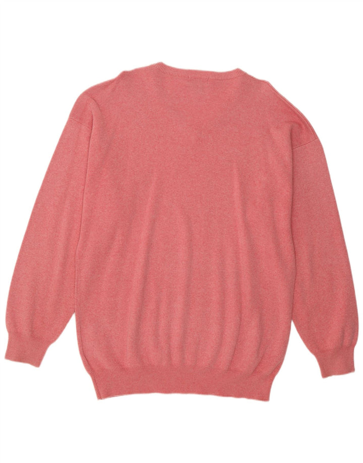 GANT Maglione da uomo con scollo a V XL in cotone screziato rosa