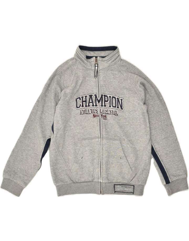 CHAMPION Boys Graphic Tracksuit Top Jacket 7-8 Years Small Grey Cotton | Vintage Champion | Thrift | Second-Hand Champion | Used Clothing | Messina Hembry 