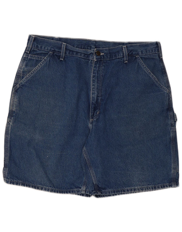 Pantaloncini di jeans cargo da uomo CARHARTT W38 XL in cotone blu