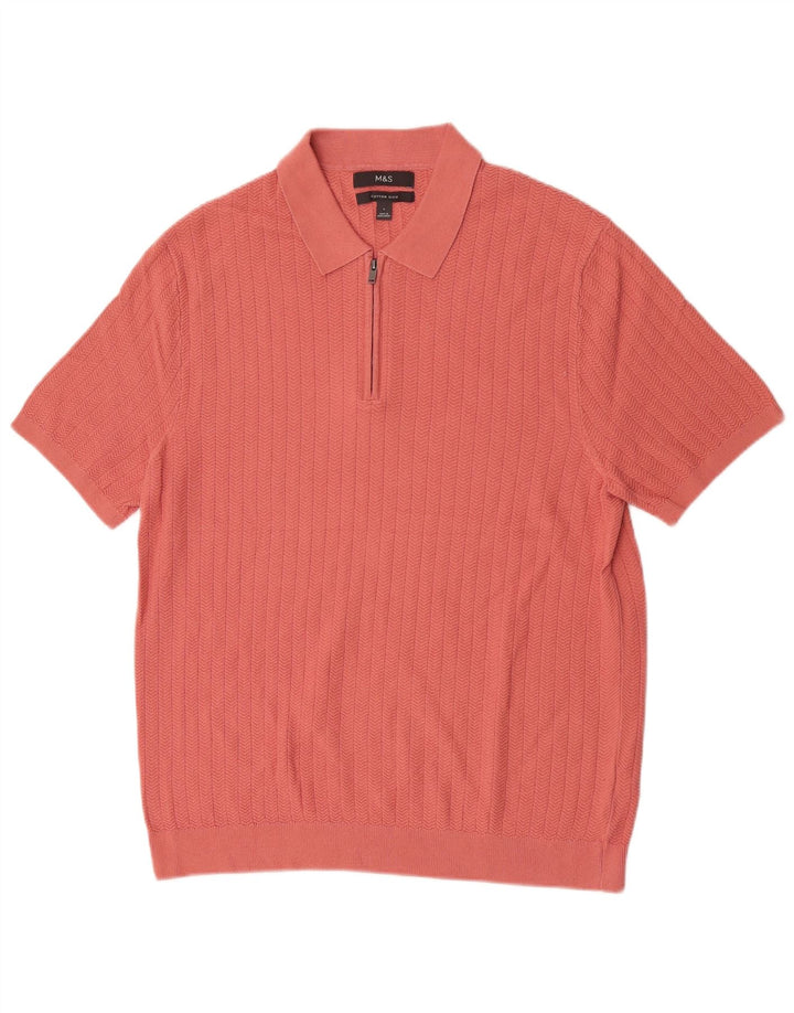Polo da uomo Marks & Spencer grande in cotone rosa