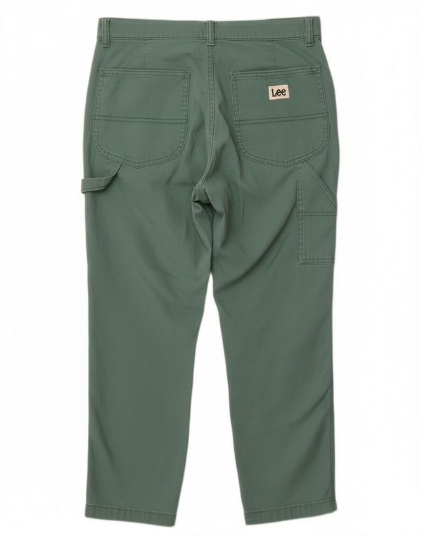 Pantaloni corti dritti a vita alta da donna Lee US 10 Large W32 L24 Verde