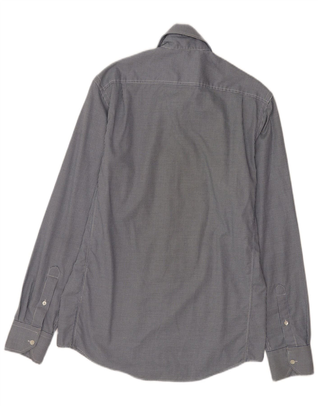 Camicia Uomo Reiss Piccola Blu Pied De Poule In Cotone