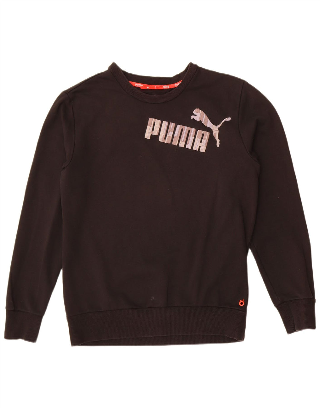 Felpa grafica da uomo Puma Felpa media in cotone nero