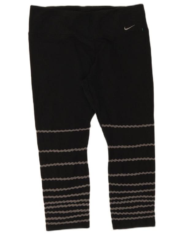 Leggings Capri da donna Nike UK 14 grande cotone a righe nere