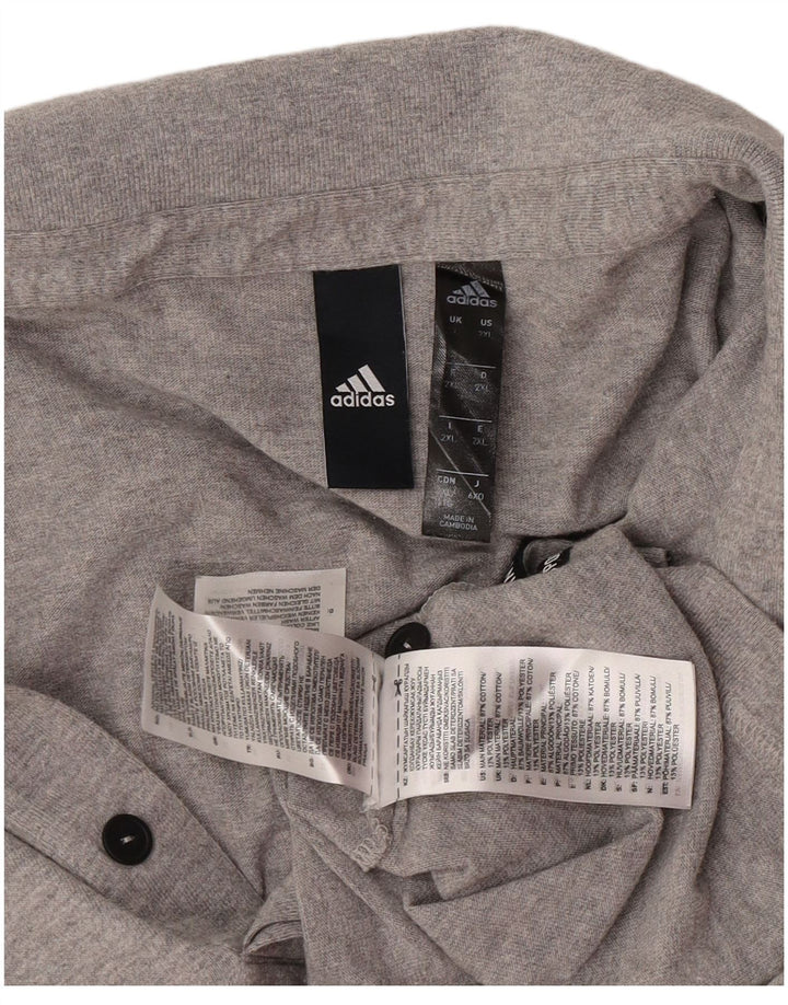 Polo Adidas da uomo 2XL in cotone grigio